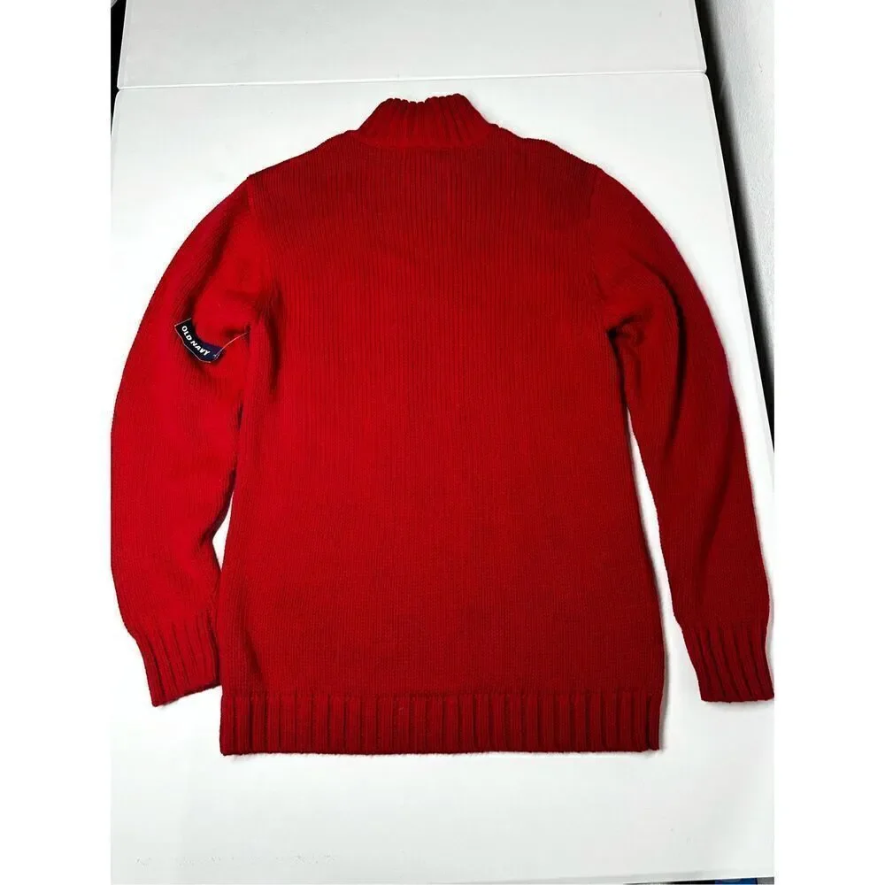 NWT Old Navy Kids Cotton Cable Knit 1/4 Zip Red Sweater Size XL (14-16)